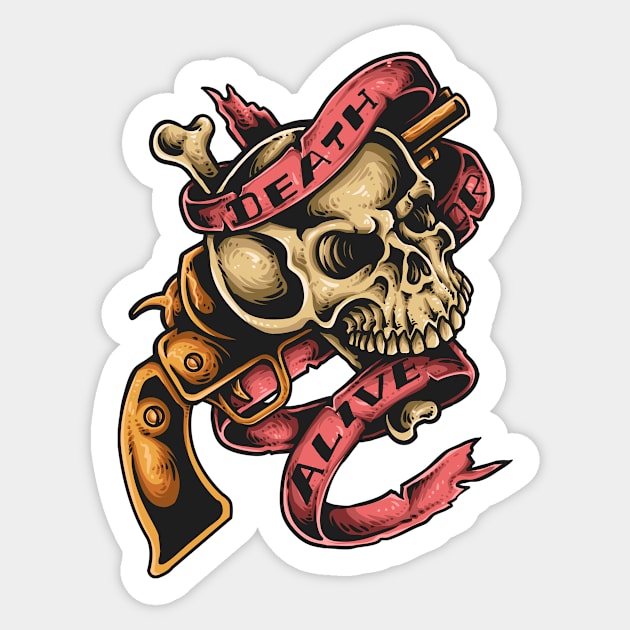 Skull of Pirate Spirit : DEATH or ALIVE Sticker by xxxbomb